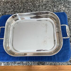 ALL CLAD  Stainless Steel Roasting Pan with Side Handles